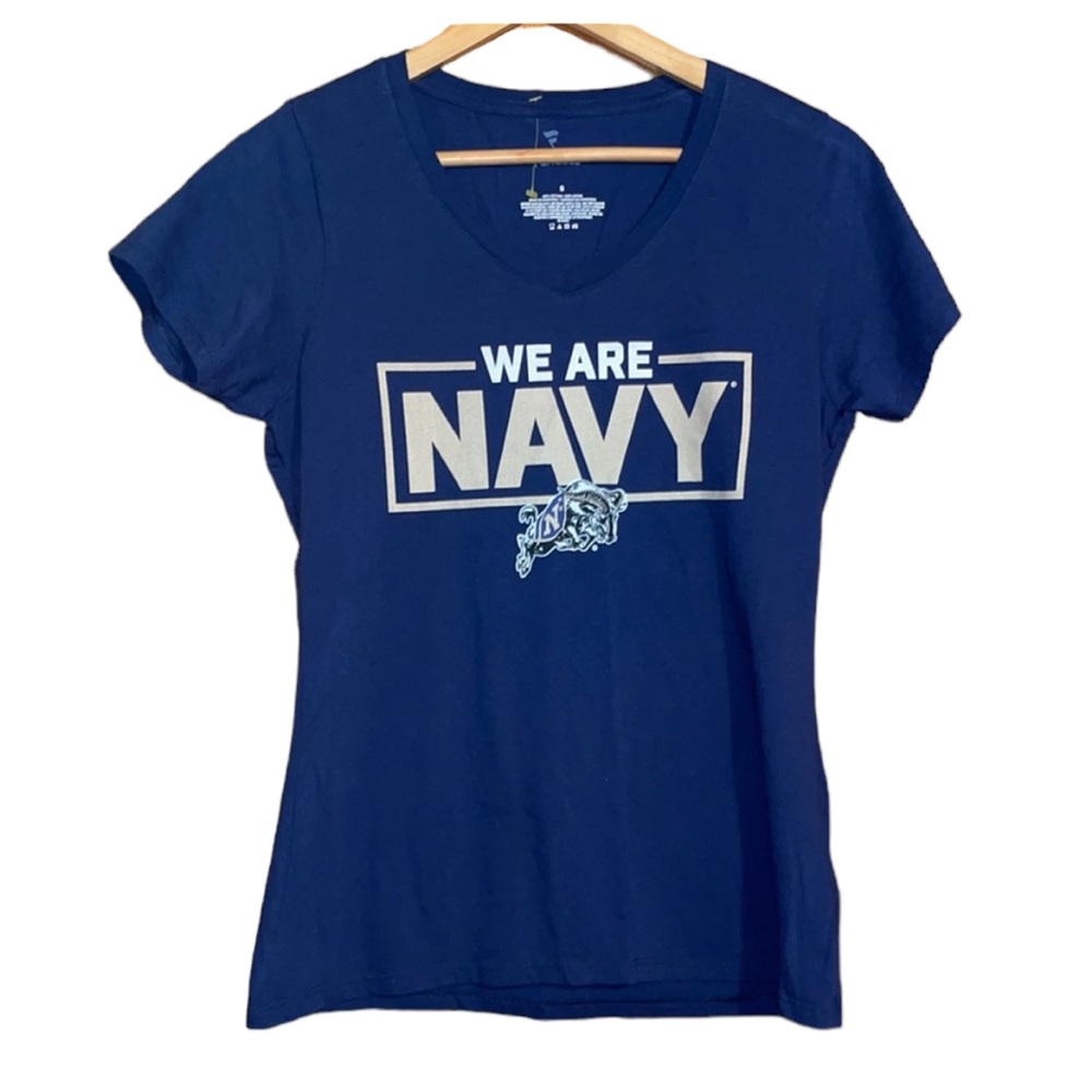 •FANATICS•NAVY "WE ARE NAVY" V NECK SHORT SLEEVE COLLEGIATE TEE SIZE SMALL EUC